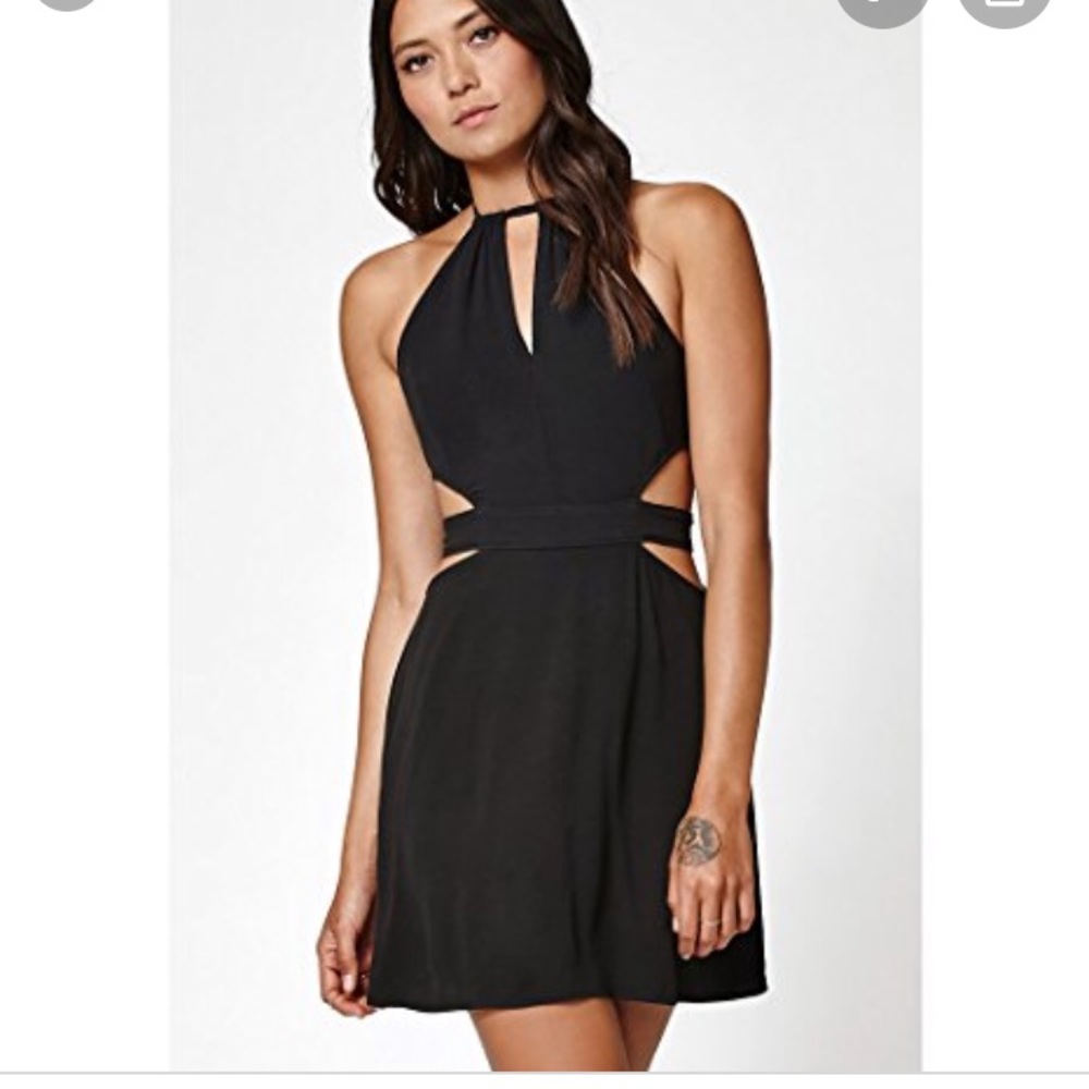 Kendall and Kylie Black Cut Out Halter Dress
